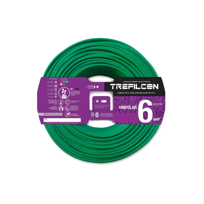 CABLE 1X6.00MM X MTS VERDE TREFILCON