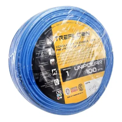 CABLE 1X1.00MM X MTS CELESTE TREFILCON