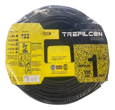 CABLE 1X1.00MM X MTS NEGRO TREFILCON