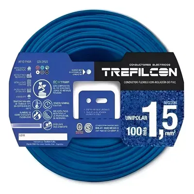 CABLE 1X1.50MM X MTS CELESTE TREFILCON