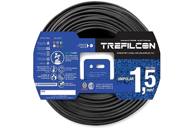 CABLE 1X1.50MM X MTS NEGRO TREFILCON