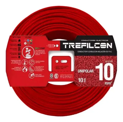 CABLE 1X10MM XMTS ROJO TREF 