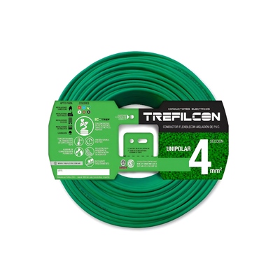 CABLE 1X4.00MM X MTS VERDE TREFILCON