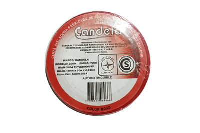 CINTA AISLADORA ROJO 10 MTS. CANDELA (B/200)