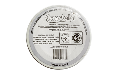 CINTA AISLADORA BLANCO 10 MTS. CANDELA (B/200)