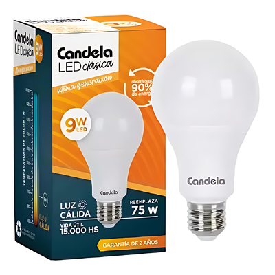 LAMPARA LED - 9W CALIDA (B/50) CANDELA