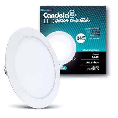 LED PLAFON REDONDO EMB. 24W FRIA CANDELA
