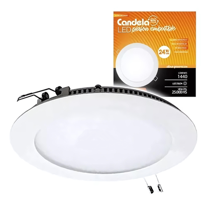 LED PLAFON REDONDO EMB. 24W CALIDO (B/20)