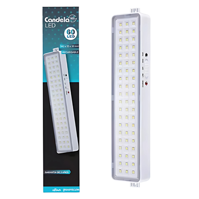 LUZ DE EMERGENCIA 60 LED CANDELA