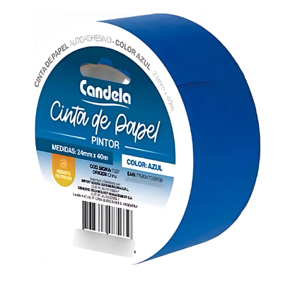 CINTA DE PAPEL AZUL CANDELA 24MM