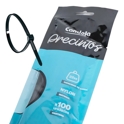 PRECINTO 3,6X150MM NEGRO X100UNI CANDELA