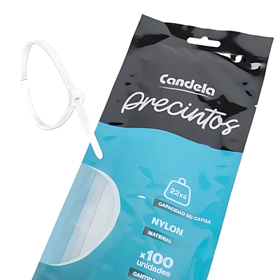 PRECINTO 4,8X200MM BLANCO X100UNI CANDELA