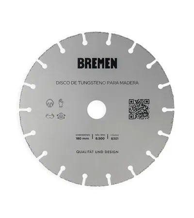 Disco de Tungsteno para Madera (180mm x 22,2mm) BR