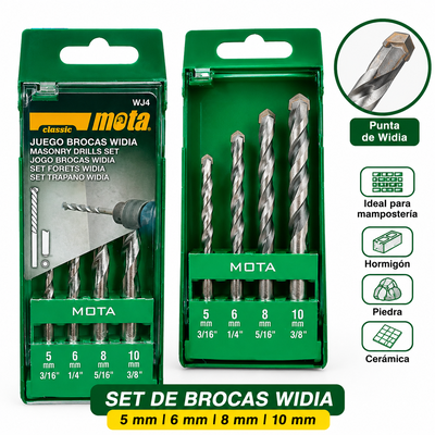 JUEGO 4 BROCAS WIDIAS MOTA WJ4