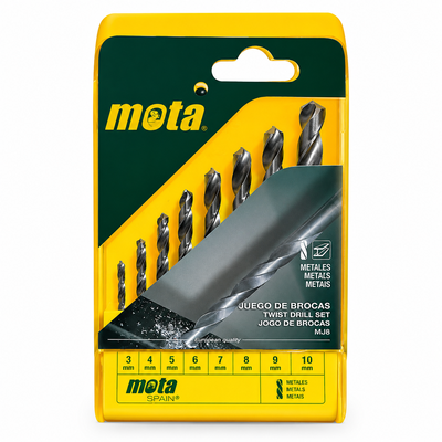 JUEGO 8 BROCAS ACERO MOTA MJ8