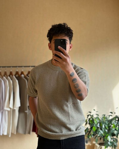 Remera oversize tejida