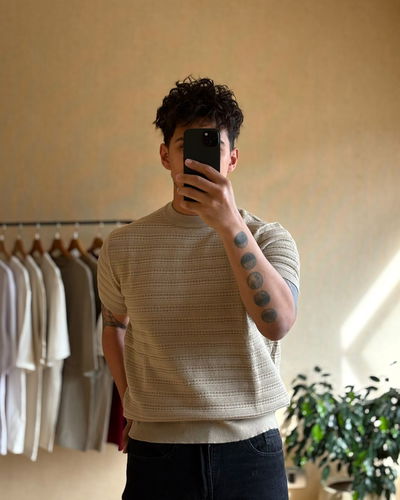 Remera oversize tejida