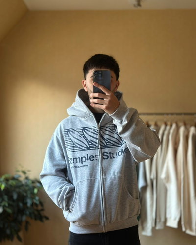 Campera zip boxy