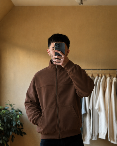 Campera zip boxy