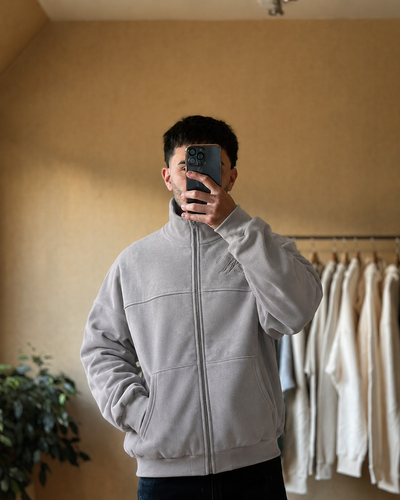 Campera zip boxy