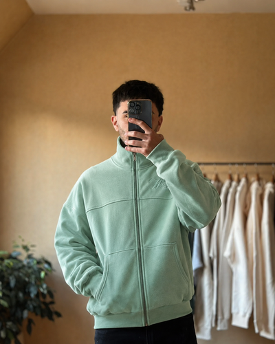 Campera zip boxy