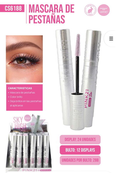 MÁSCARA DE PESTAÑAS CON GLITER