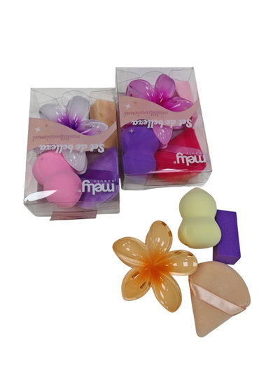 Kit completo para maquillaje (Incluye esponjas y un broche para el cabello))