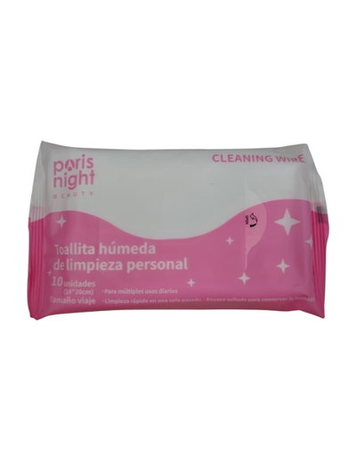 Toallita Humeda de Limpieza Personal de Paris Night X10 Unidades