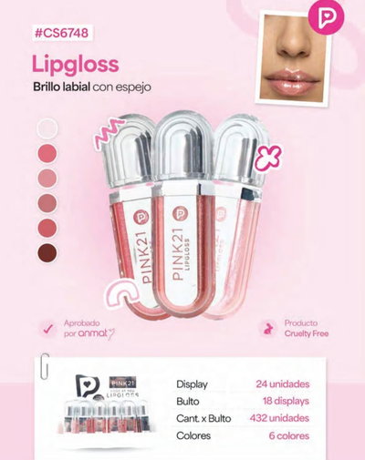 Lipgloss con espejo de Pink 21 