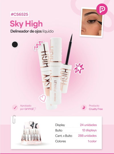 Delineador Liquido en negro de Pink 21 