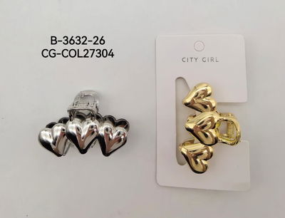 BROCHE DE PELO CORAZON DORADO