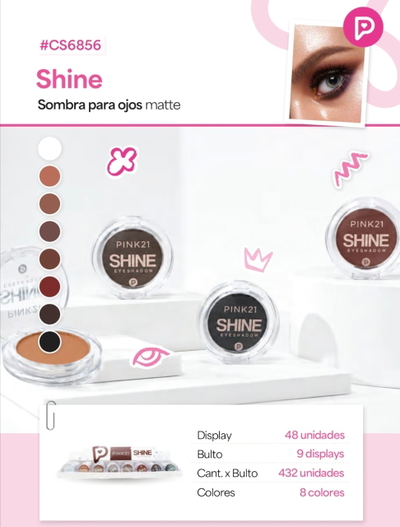 Sombras Individuales Matte de Pink 21