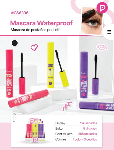 Mascara de Pestanas resistente al agua de Pink 21