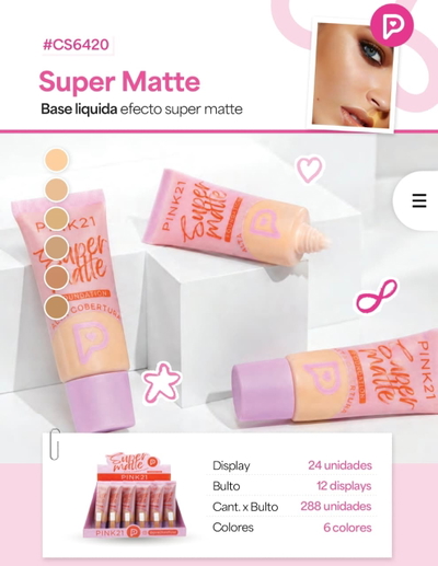 Base Liquida Matte de Pink 21 