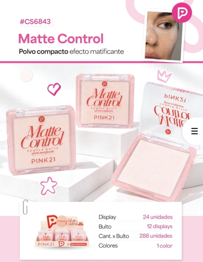 Polvo compacto efecto matificante de Pink 21