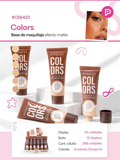 Base de maquillaje efecto matte de Pink 21