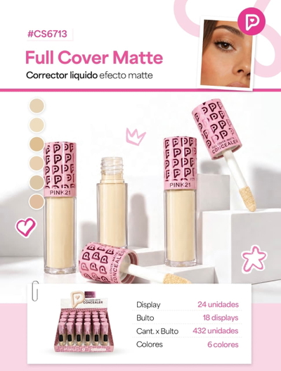 Corrector liquido efecto matte de Pink 21