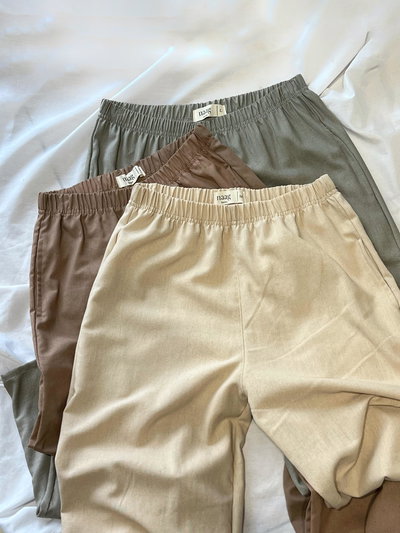 Pantalón recto de lino