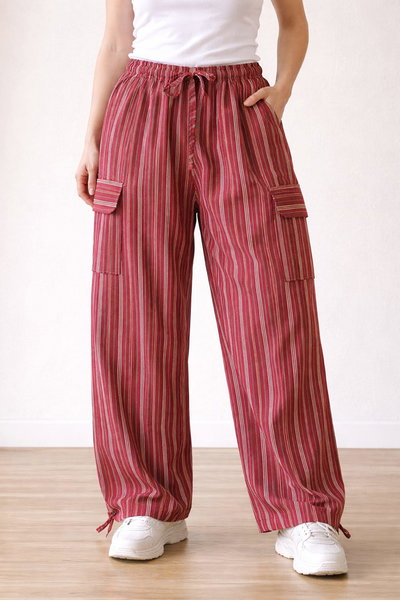 Pantalón bali bordó