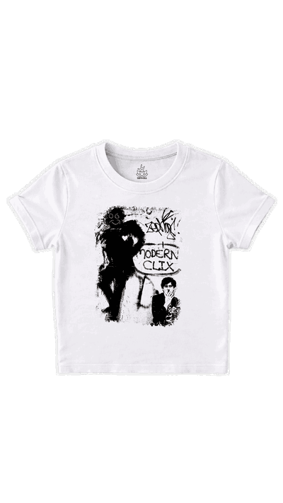 Baby tee blanca clics modernos