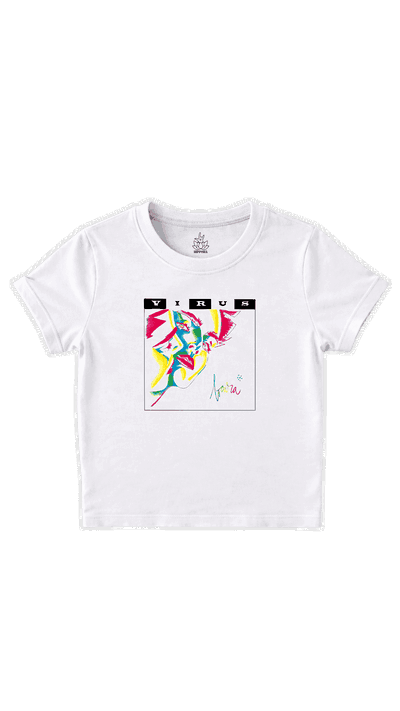 Baby tee blanca VIRUS locura