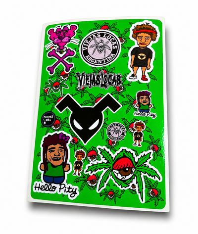 Plancha stickers viejas locas-intoxicados