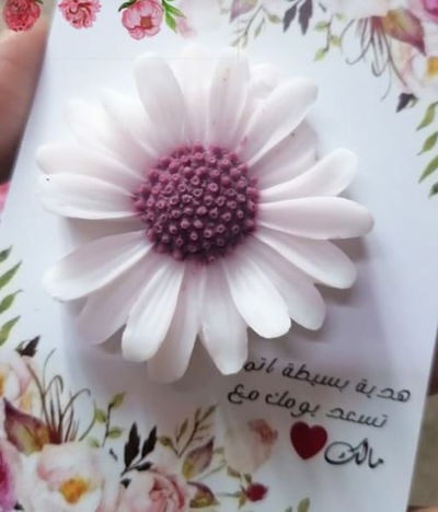 Vela margarita con tarjeta (personalizada)