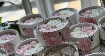 Vela personalizada en cuenco rayado