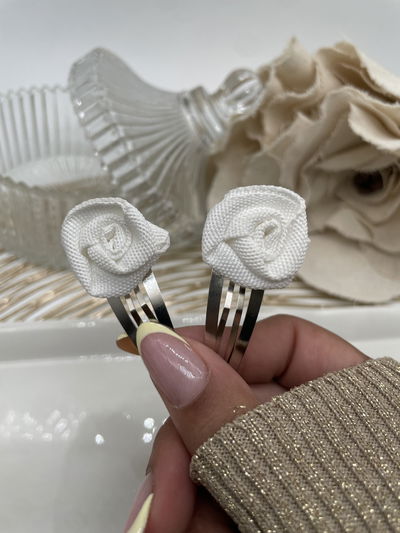 Par de tik tak rosa blanca 