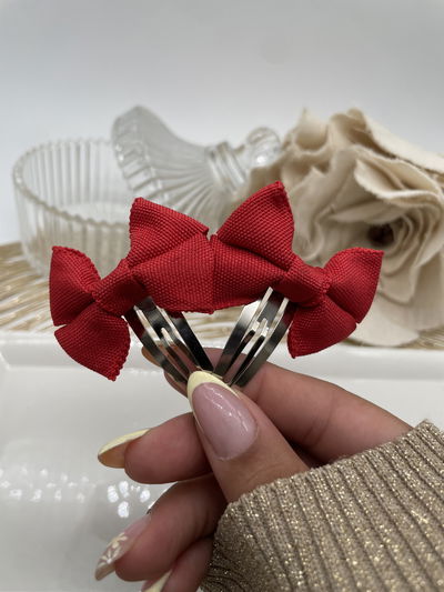 Par de tik tak moño rojo 