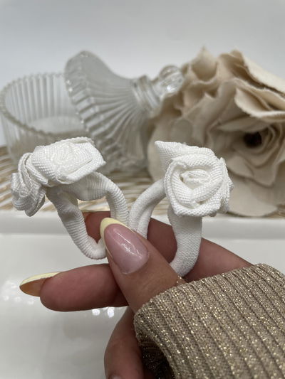 Par de gomita rosa blanca 