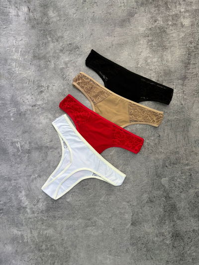 Colales con puntilla de algodon pack por 4