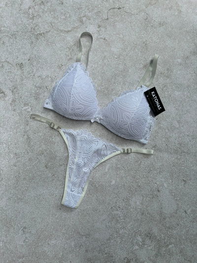 Tri encaje blanco
