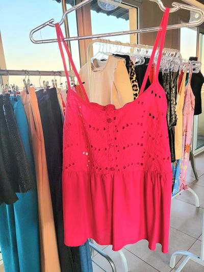 Blusa broderie fucsia 